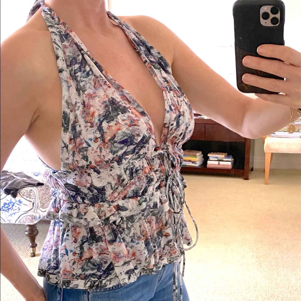 IRO multicolor halter top size 34 XS